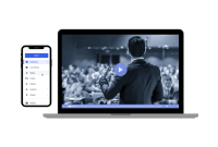 viewer comparing community livestreams and broadcast livestreams on laptop